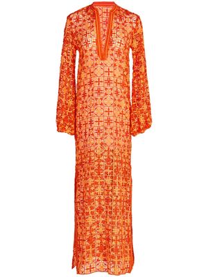 Silvia Tcherassi Thais crochet maxi dress - Orange