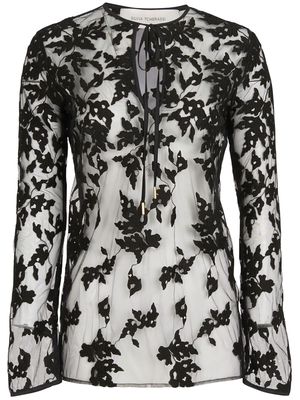 Silvia Tcherassi Tosca floral semi-sheer blouse - Black