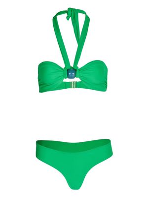 Silvia Tcherassi Valderice Fermina knot-detail bikini - Green