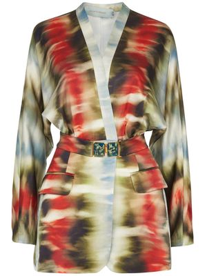Silvia Tcherassi Vogogna tie-dye belted jacket - Multicolour