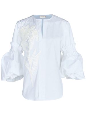 Silvia Tcherassi Wenda floral-appliqué cotton blouse - White