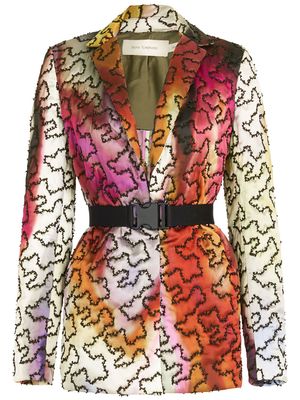 Silvia Tcherassi Yarah marble-pattern belted blazer - Pink