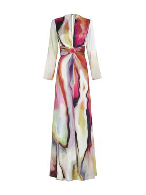Silvia Tcherassi Zarina abstract-print gown - Neutrals