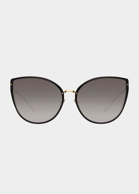 Silvie Recycled Acetate & 22K Gold-Plated Titanium Cat-Eye Sunglasses