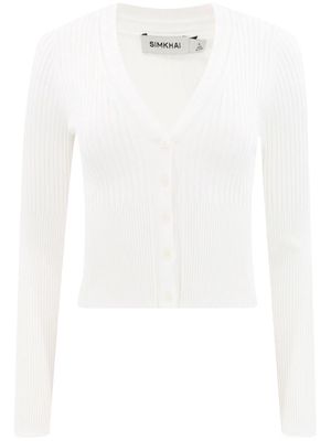 Simkhai Ailany ribbed-knit cardigan - White