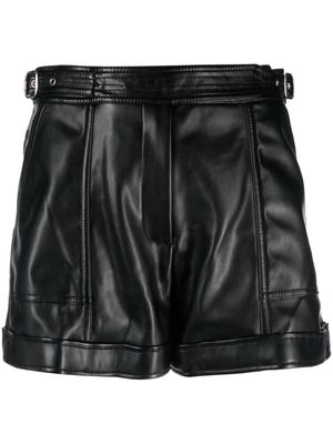 Simkhai buckle-fastening faux-leather shorts - Black