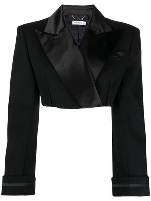 Simkhai Clare satin-trim cropped blazer - Black