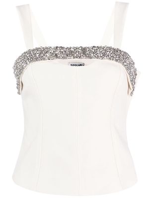 Simkhai crystal-embellished corset top - White