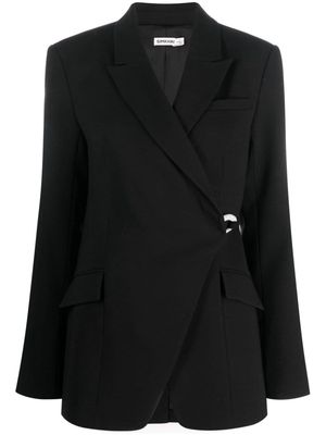 Simkhai Eva crossover-neck clasp-fastening blazer - Black