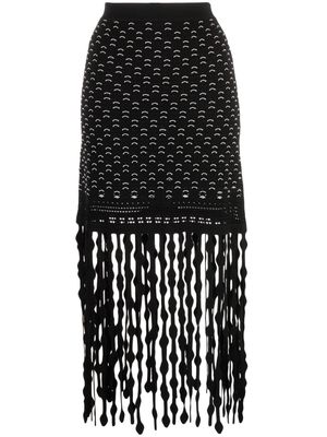 Simkhai Filippa Lattice fringed skirt - Black