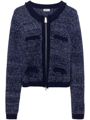 Simkhai Harris zip-up speckle-knit cardigan - Blue
