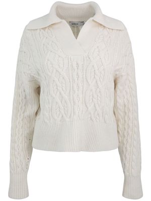 Simkhai Kate cable-knit polo jumper - Neutrals