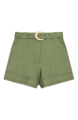 Simkhai Kermit Summer Staple Linen Blend Shorts in Verde