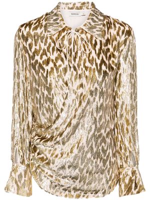 Simkhai Luella leopard-print blouse - Gold