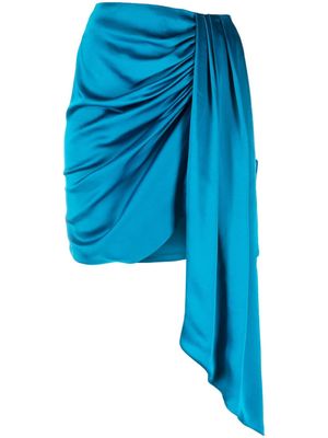 Simkhai Mae draped satin miniskirt - Blue