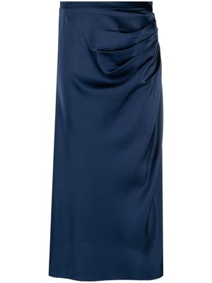 Simkhai Marguerite ruched midi skirt - Blue