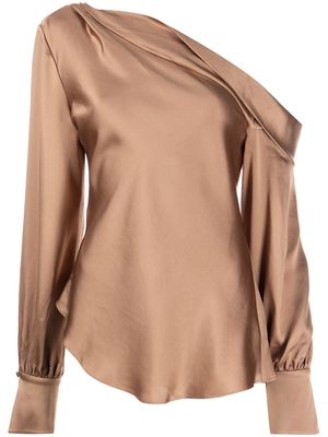 Simkhai off-shoulder long-sleeve blouse - Brown