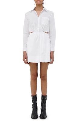 Simkhai Shaelyn Cutout Long Sleeve Poplin Shirtdress in White
