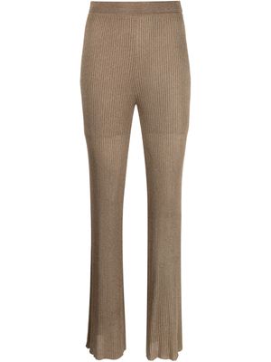 Simkhai shinny-finish knitted trousers - Gold