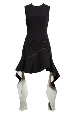Simkhai Sidonie Cascade Ruffle Sleeveless Dress in Black Multi
