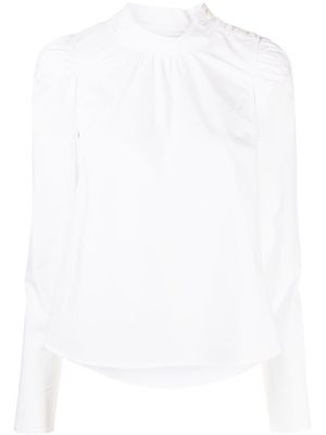 Simkhai Standard Louella oxford long-sleeve blouse - White