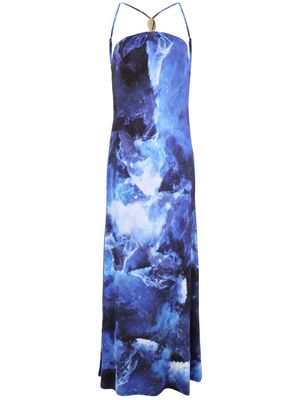 Simkhai Sunnie abstract-pattern print dress - Blue