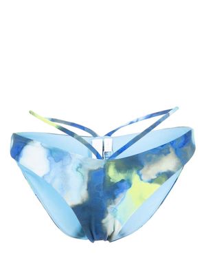Simkhai waist-strap watercolour bikini bottoms - Blue