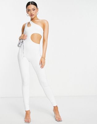 Simmi cut out jumpsuit in white