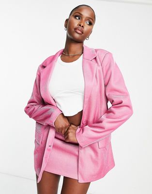 Simmi glitter oversized blazer in pink - part of a set