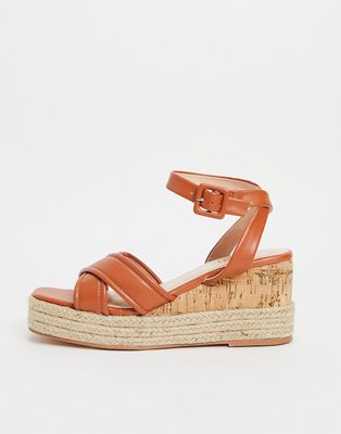 Simmi London Halima chunky strap wedge sandals in brown