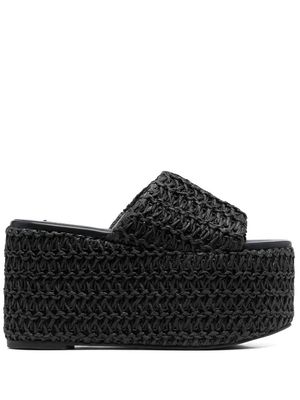Simon Miller 110mm woven wedge sandals - Black