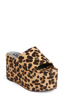 Simon Miller Blackout Genuine Calf Hair Platform Sandal in Cheetah Scramble
