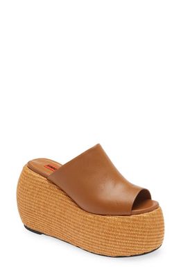 Simon Miller Bubble Wedge Platform Sandal in Toffee/Natural