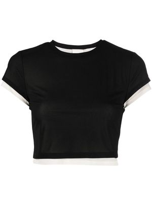 Simon Miller contrast-trimmed cropped T-shirt - Black