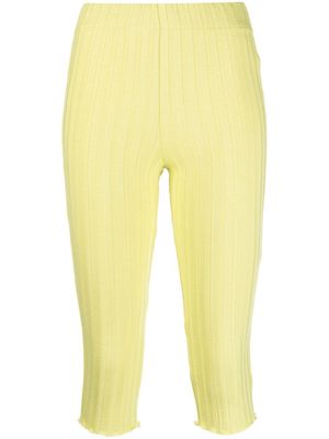 Simon Miller cropped rib-knit leggings - Yellow