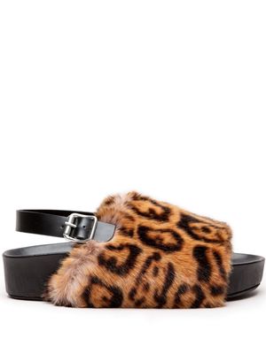 Simon Miller Furry Dip cheetah-pattern sandals - Brown