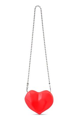 Simon Miller Molded Heart Faux Patent Leather Handbag in Mod Orange