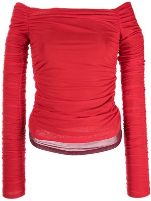 Simon Miller Nai off-shoulder layered top - LAVA RED