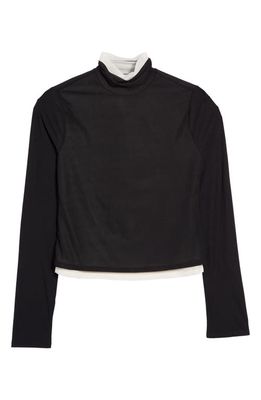 Simon Miller Zira Layer Knit Turtleneck Top in Black
