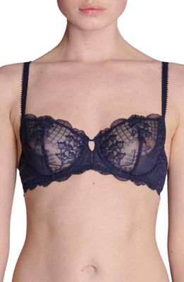 Simone Perele Reve Sheer Underwire Demi Cup Bra in Cosmic Blue