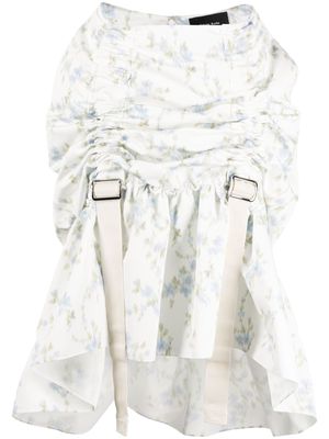 Simone Rocha adjustable-slider floral midi skirt - White