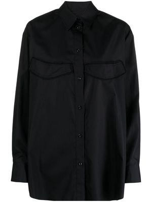 Simone Rocha appliqué-detail side button-fastening shirt - Black