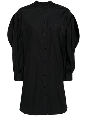 Simone Rocha band-collar cotton shirt dress - Black