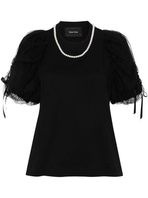 Simone Rocha bead-detail cotton T-shirt - Black