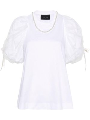 Simone Rocha bead-detail cotton T-shirt - White