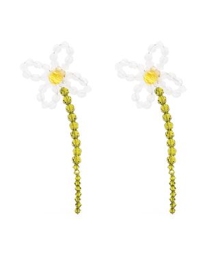 Simone Rocha bead-embellished flower earrings - White