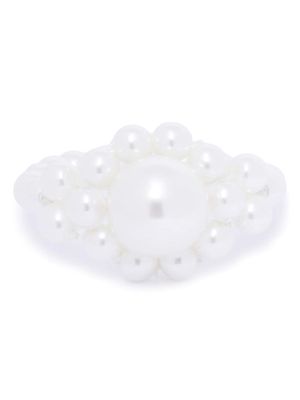 Simone Rocha beaded faux-pearl ring - White