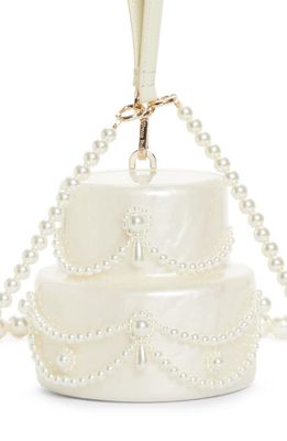 Simone Rocha Beaded Frosted Cake Wristlet/Shoulder Bag in Pearl/Pearl