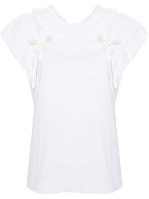 Simone Rocha bow-detail cotton top - White