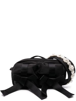 Simone Rocha bow-detail faux pearl-embellished tote bag - Black